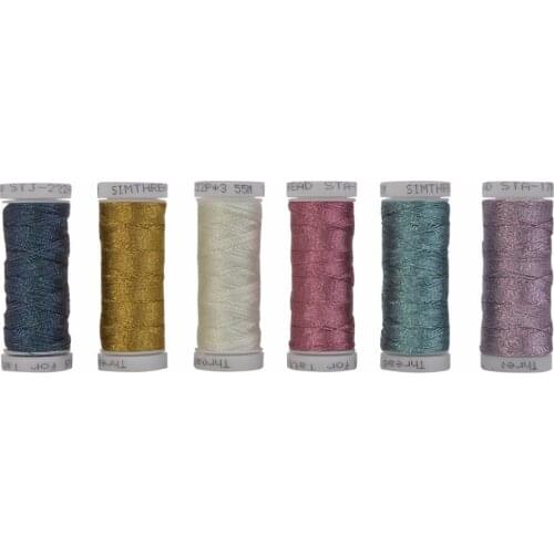 6 Colors 3-Ply Metallic tatting yarn for decorative jewelry lace design 50 meters each Color