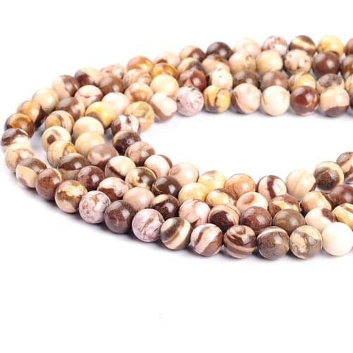 Natural Australian Zebra Stone Beads Round Loose Beads For Jewelry Making 4 6 8 10 12MM Pick Size DIY Bead Bracelet Accessories