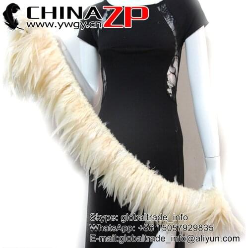 CHINAZP 850pieces/bundle 5"-6" Eco-friendly Natural Cream Rooster Saddle Feathers Strung Costume Decorations