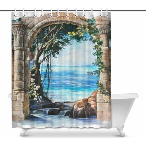 Aplysia Landscape Seascape Bathroom Decoration Decor Effect Fabric Shower Curtains
