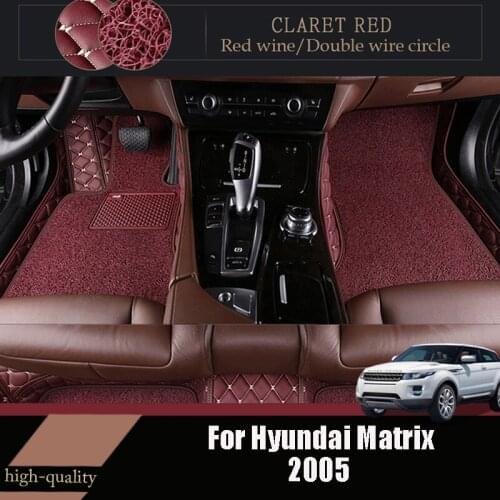 Double Layer Wire Loop Carpets For Hyundai Matrix 2005 Car Floor Mats Interior Protect Accessories Leather Rugs Decoration