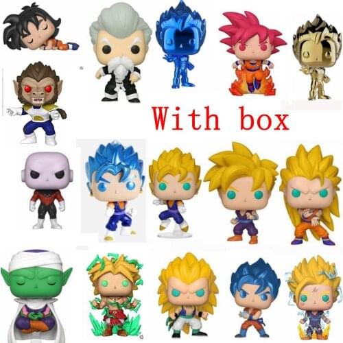 FUNKO Pop Dragon Ball Z Son Goku Gohan Vegeta Buu 10cm PVC Action Figures Toys Car Decoration Collectible Model