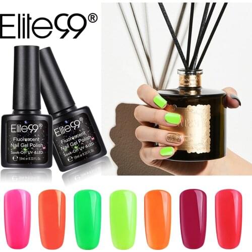 Elite99 10ML Fluorescence UV Gel Nail Polish Soak Off Primer Shinning Gel Varnish Luminous Neon Candy Color Nail Gel Art Design