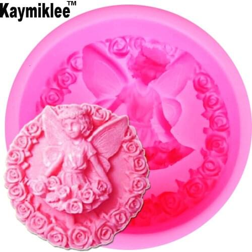 S055 Rose Angel Girl Silicone Soap Mold Fondant Mould Cake Decorating Tools Chocolate Gumpaste Mold, Sugarcraft, Chocolate Mold