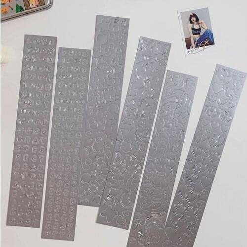 Hot Silver Strip Ribbon sticker DIY scrapbook base collage mobile phone diary happy plan Valentines day gift decoration sticker
