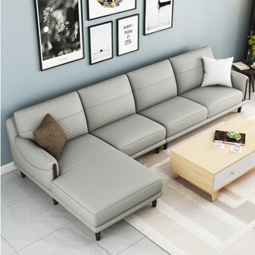 Imported Napa Full-Grain Leather Leather Sofa Lounge Furniture Modern Simple Outfit Small-Sized Sofa