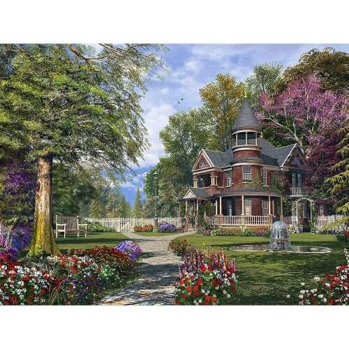 LaoJieYuan diy 5d diamond painting cross stitch scenery full square deads diamond embroidery painting dream house