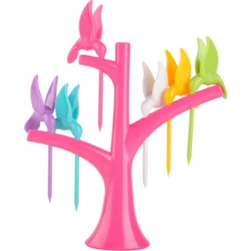 Hot Sell Tableware Dinnerware Sets Fruit Fork Toothpick Set Birds On The Tree Creative Fashion Dinner Tool Kitchenware Tools