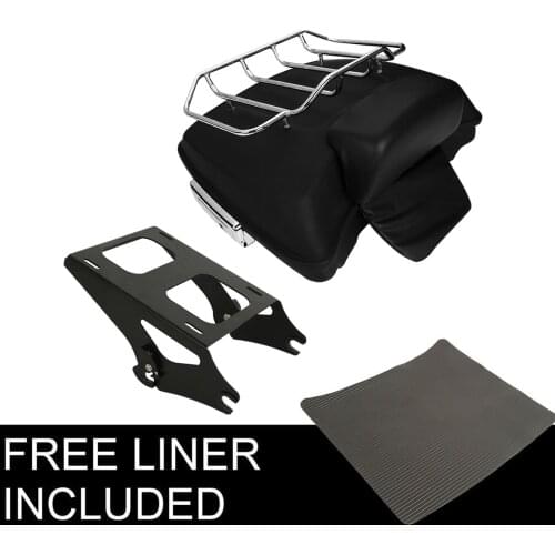 Motorcycle Matte Black Razor Trunk Backrest Mount Rack For Harley Touring Tour Pack Road King FLHR Street Glide Road 2014-2020