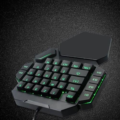 One-Handed Mechanical Gaming Keyboard RGB Backlit Portable Mini Gaming Keypad Game Controller for PC PS4 Xbox Gamer