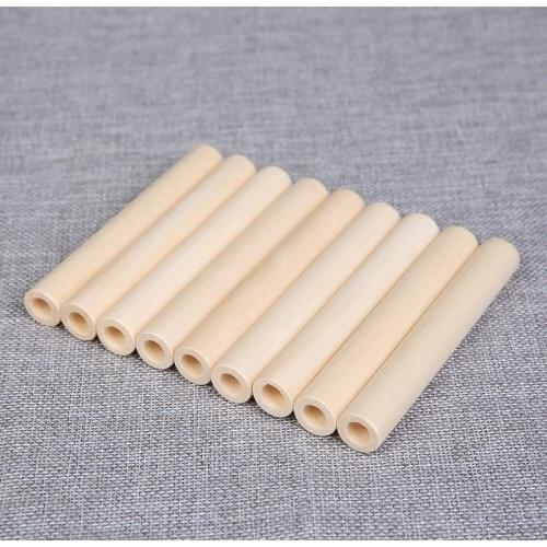 Missxiang Wood Smoke Pipe Wood Pass Wood Straight Pipe Beads Wood Childrens Diy Wood Jewelry making Car Earrings Accessories