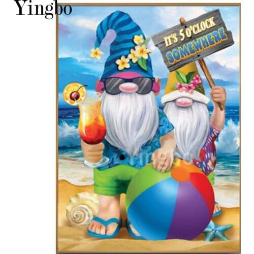 5D Diamond Painting Kits for Adult Cartoon Santa Claus Diy Diamond Mosaic Embroidery Full Drill Cross Stitch Summer Beach