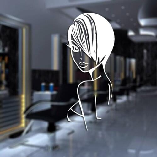 Hair Salon Sticker Beauty Scissors Decal Haircut Name Posters Vinyl Wall Art Decals Decor Decoration Mural Salon Sticker