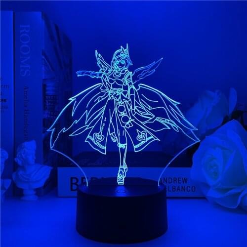 Genshin Impact Kujou Sara night light Creative acrylic luminous colorful decoration childrens gift game peripheral led 3D night