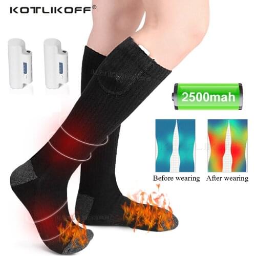 KOTLIKOFF Heating Sock Three Modes USB Rechargeable Adjustable Winter Electric Warm Foot Pad Warmer Thermal Outdoor Socks Set