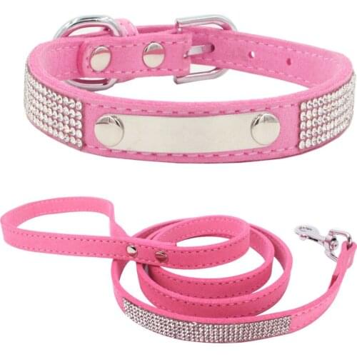 New Stainless Steel Iron Moments Anti - Lost Pet Collar Shiny Hot Diamond Dog Collar Korean Down Dog Traction Rope