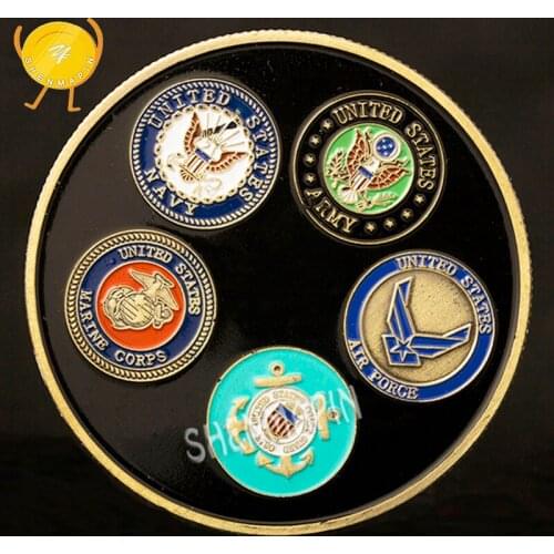 US Army Navy Air Force Marine Corps Coast Guard Commemorative Coin Military Honor Coins Collectibles Freedom Coins