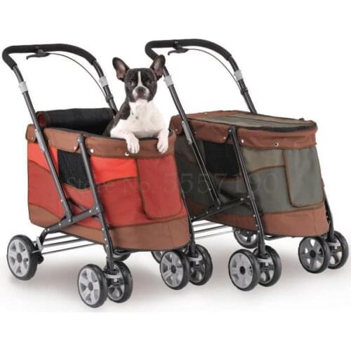 Pet stroller dog stroller cat stroller medium-sized small dog out folding car