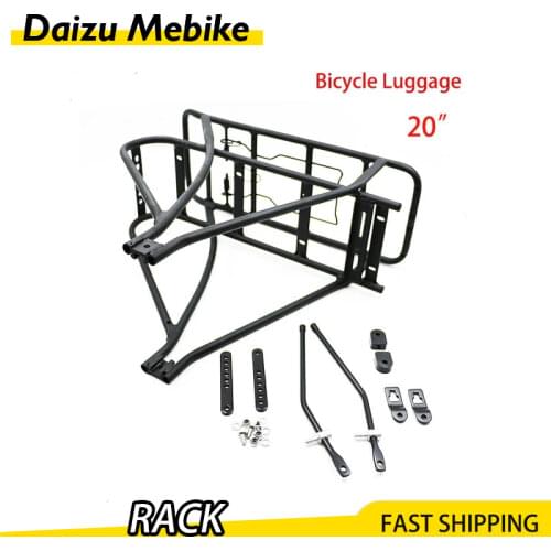 Adjustable 20" 26" 700C Bike Luggage Rack Black Double Layer eBike Electric Bicycle Battery Rear Carrier for Bicycle Accessories
