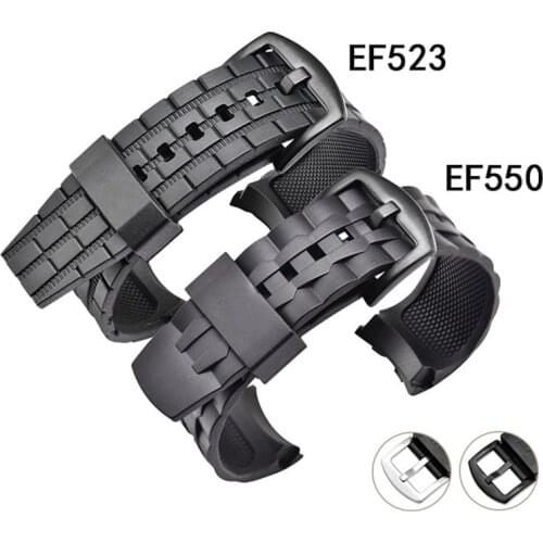 Watch Band for Casio Edifice Series Strap EF-550/EF523 Rubber Straps for Casio EF550 Diving Sport Watchband Wristband Bracelet