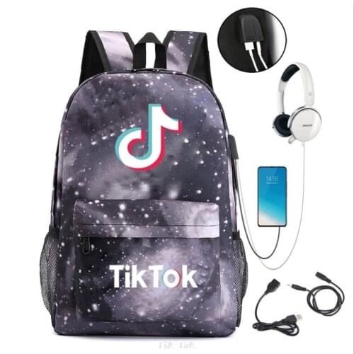 TIK TOK Backpack Canvas Bag School Bags Girl Mochila Feminina Notebook Bag Cosplay