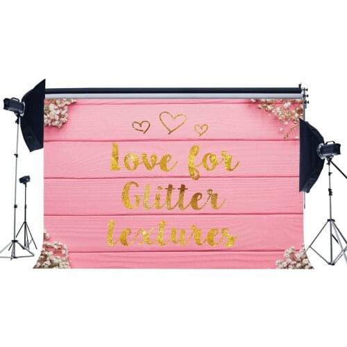 Sweet Baby Shower Backdrop Golden Glitter Backdrops Fresh Flowers on Painted Stripes Wood Board Photography Background