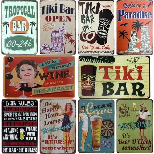 [SQ-DGLZ]Bar Open Time Metal Sign Bar Wall Decor Vintage Metal Crafts Home Decor Painting Plaques Art Poster