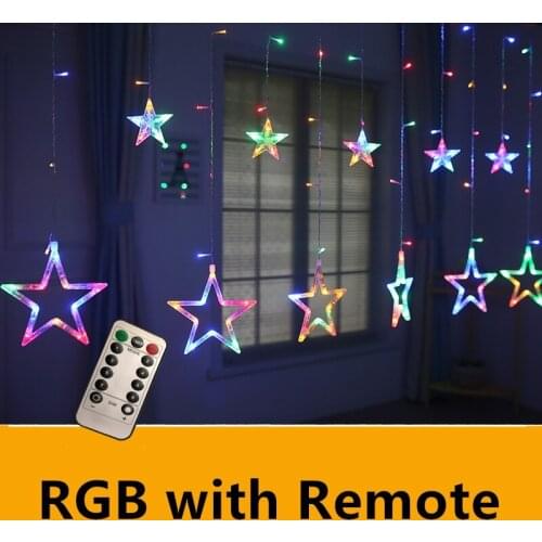 BLUBBLE Stars Christmas Holiday Lights AC110-240V Halloween Holiday Lighting Remote Control Waterproof Garden Led String Light