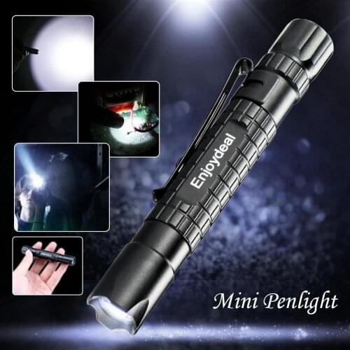 Enjoydeal 1 Mode LED Flashlight Tactical XP-E R2 Mini Penlight Clip Pocket 1000LM Torch use 1 x AAA battery