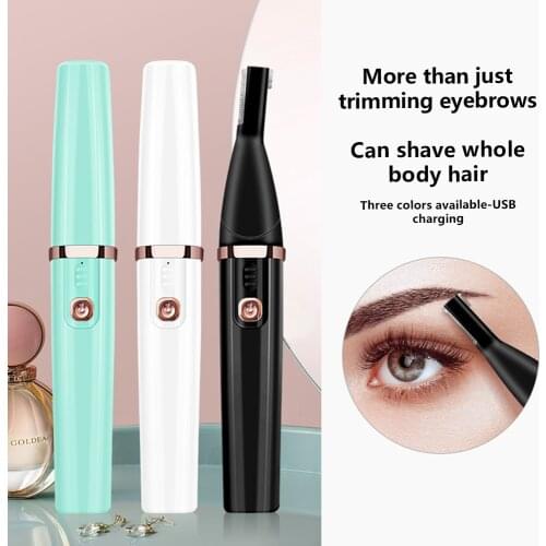 Smart Electric Eyebrow Trimmer Mini Eye Brow Shaver Women Razor Small Big Blade Rotary Head Painless Portable Face Hair Remover