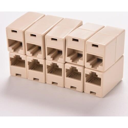 5PCS Universal RJ45 Cat5 8P8C Socket Connector Coupler For Extension Broadband Ethernet Network LAN Cable Joiner Extender Plug