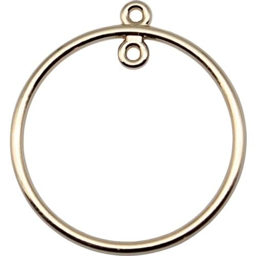 WYSIWYG 4pcs High Quality KC Gold Color 30x33mm For Earring Making Circle Pendant Charms Connector DIY Jewelry Making