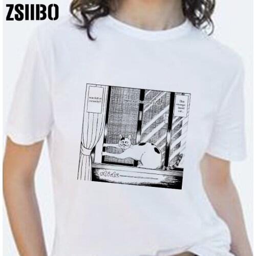 Womens shirt clothing vintage vegan jersey T-Shirts Female chemise punk camisas Top Print clothes Harajuku tshirts cute cat Tee