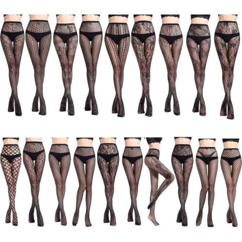 Womens Sexy Elastic Transparent Fish Net Toe Silk Stockings Control Top Panty Hose