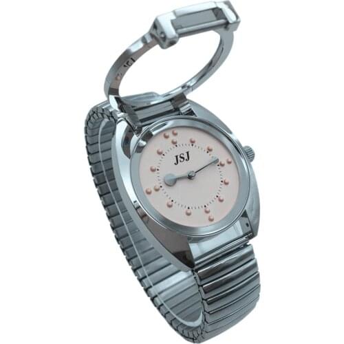 Braille Ladies Tactile Watch Flex Band Pink Dial