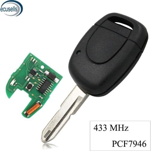 1 Button Remote Key Car Key Fob PCF7946 Chip 433Mhz For Renault Twingo Clio Master KANGO Free Shipping