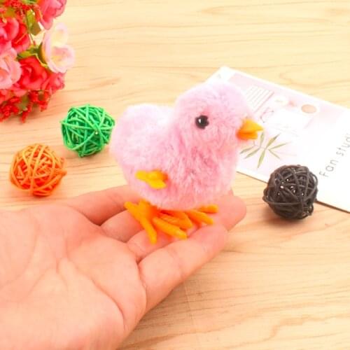 1pcs Cute Plush Wind Up Chicken Clockwork Jumping Walking Chicks Toys For Children Baby Gifts Kids Educational Toy