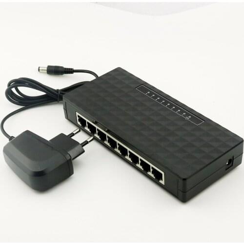 1pcs Mini 8 Ports Fast RJ45 10/100Mbps Base Gigabit LAN Ethernet Network Switch Desktop Switches Hub For PC Router