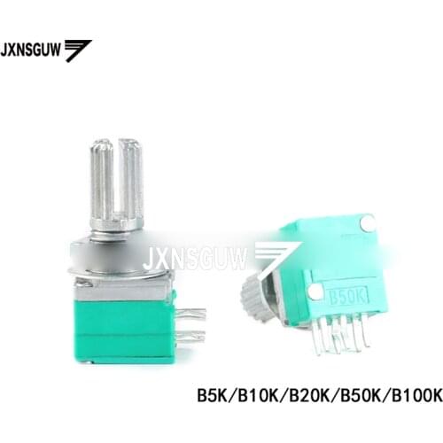 10PCS RK097G double B5K/10K/20K/50K Audio/power amplifier/sealed potentiometer 6 feet 5K 10K 20K 50K