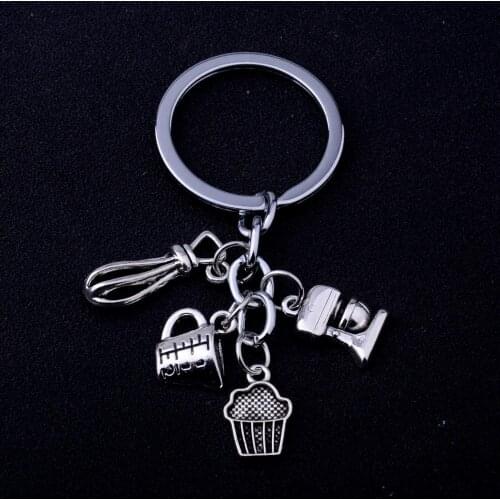 12PC Ice Cream Power Scoop Kettle Baker Pendant Keychains Gift For Cooks Chefs Key Accessories Kitchen Key Chain Baking Jewelry