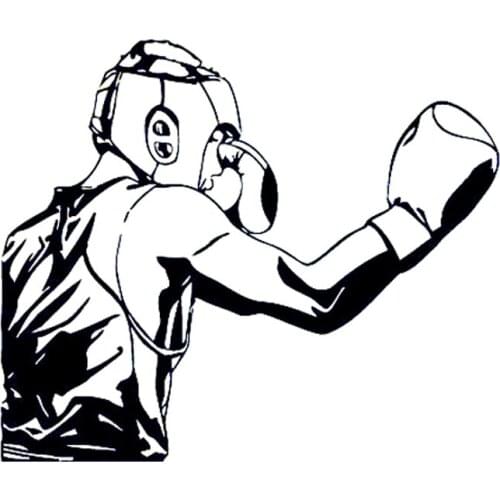 17.1CM*14.9CM Creative Interesting Boxing Sports Silhouette Vinyl Decal Car Sticker S9-0588