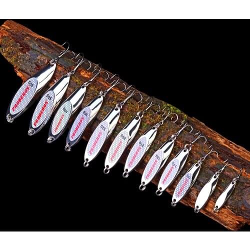 3-60g Fishing Biats Metal Spoon Lure Metal Bass Baits Silver Spoon Fishing Lure 8#-2# Hook Metal Lure Fishing Tackle
