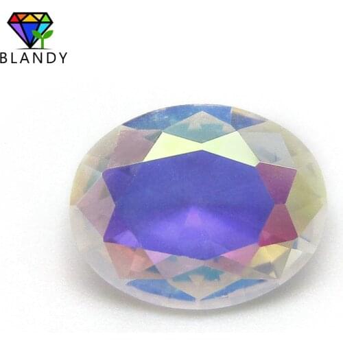 Free Shipping AB Colors Glass Stone 2x3~13x18mm Oval shape Loose Synthetic Gems Beads For Jewelry