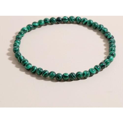 OAIITE Natural Malachite Stone Bracelet 4 mm Natural Loose Bead Bracelet High Quality Energy Bracelet Wholsale