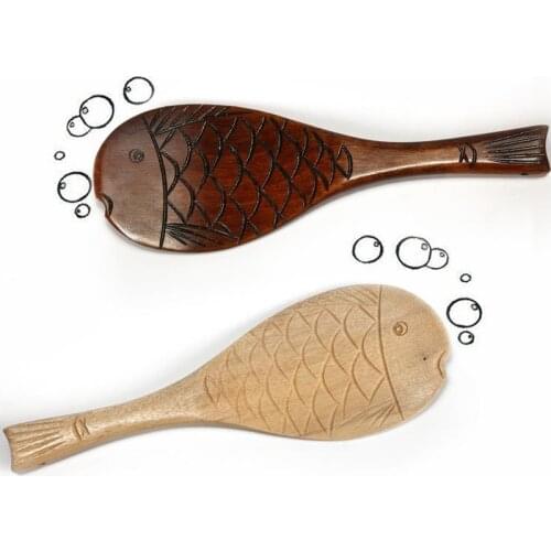 Wood Fish Shaped Rice Table Spoon Ladle Non Stick Meal Spoons Japanese Paddle Scoop Tableware Home Kitchen Serving Tool 20.7x7cm