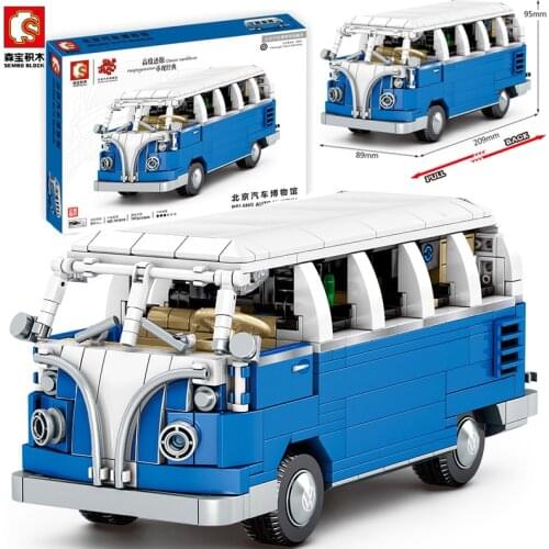 BZDA City Bus Building Blocks Camper Car Beijing Auto Museum Bus Vehicle Model Bricks For Kids Educational Toys Gifts
