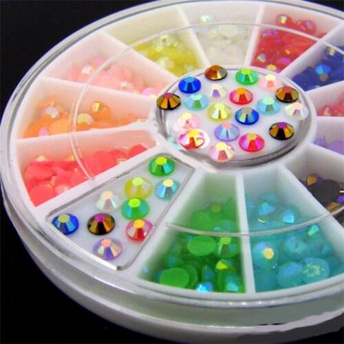 DIY nail mix colors 3mm AB jelly Acrylic crystal Glitter Nail Rhinestones Nail Art Decoration Tools