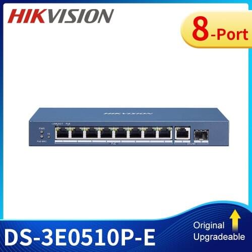 DS-3E0510P-E Hikvision network switch POE 8 port Gigabit Unmanaged IEEE 802.3af, IEEE 802.3at