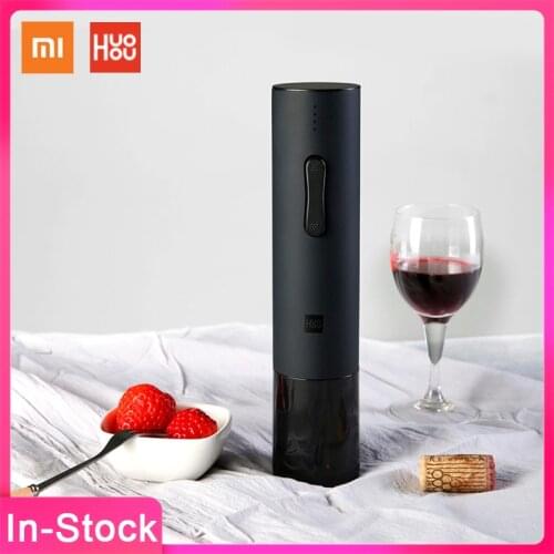 Hot Xiaomi Huohou Automatic Red Wine Bottle Opener Electric Corkscrew Foil Cutter Cork Out Tool