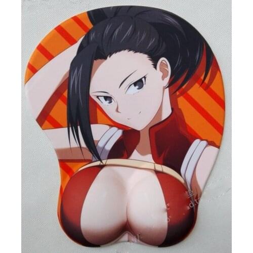 Anime My Boku no Hero Academia YAOYOROZU MOMO Mousepad 3D Chest Silicone Wrist Rest Halloween Cosplay Mouse Pad Christmas Gift